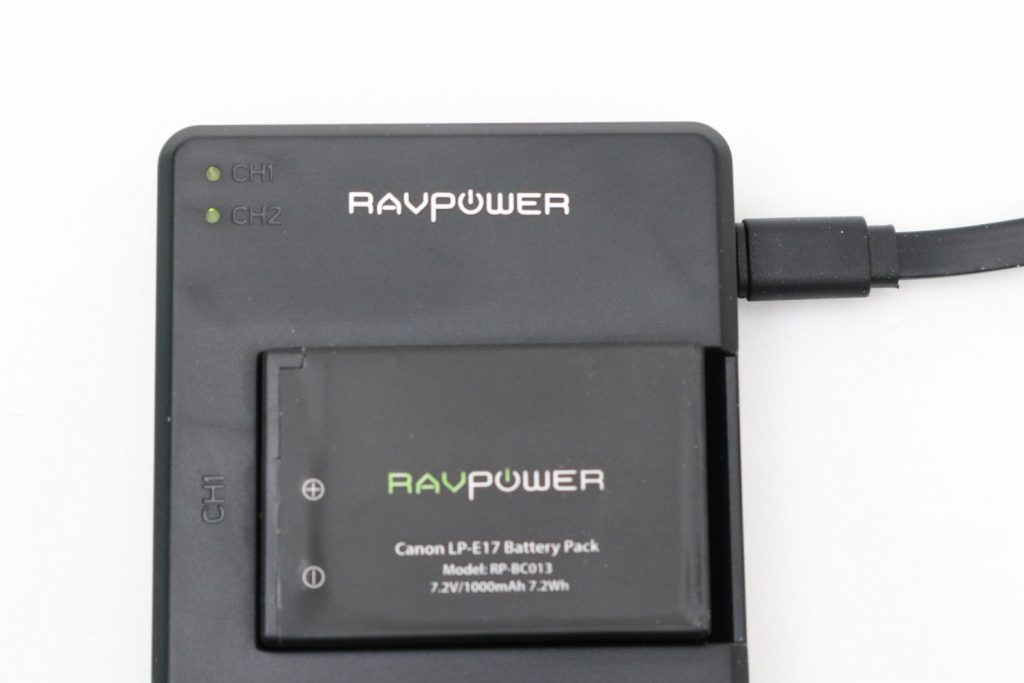 RAVPower RP-BC013 キヤノンLP-E17互換バッテリー グリーンランプ