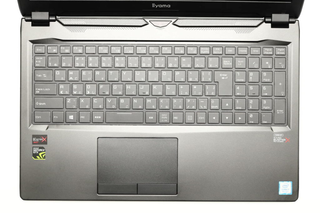 iiyama SENSE-15QX094-i7-RNRVI-DevelopRAWのキーボードとトラックパッド