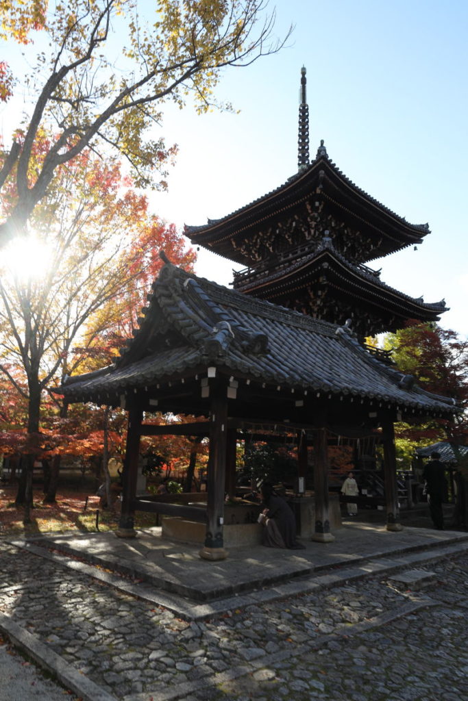 京都 真如堂の塔と紅葉