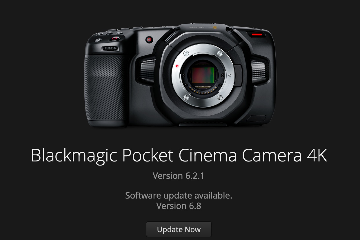 BlackmagicDesign PocketCinemaCamera4K アップデート