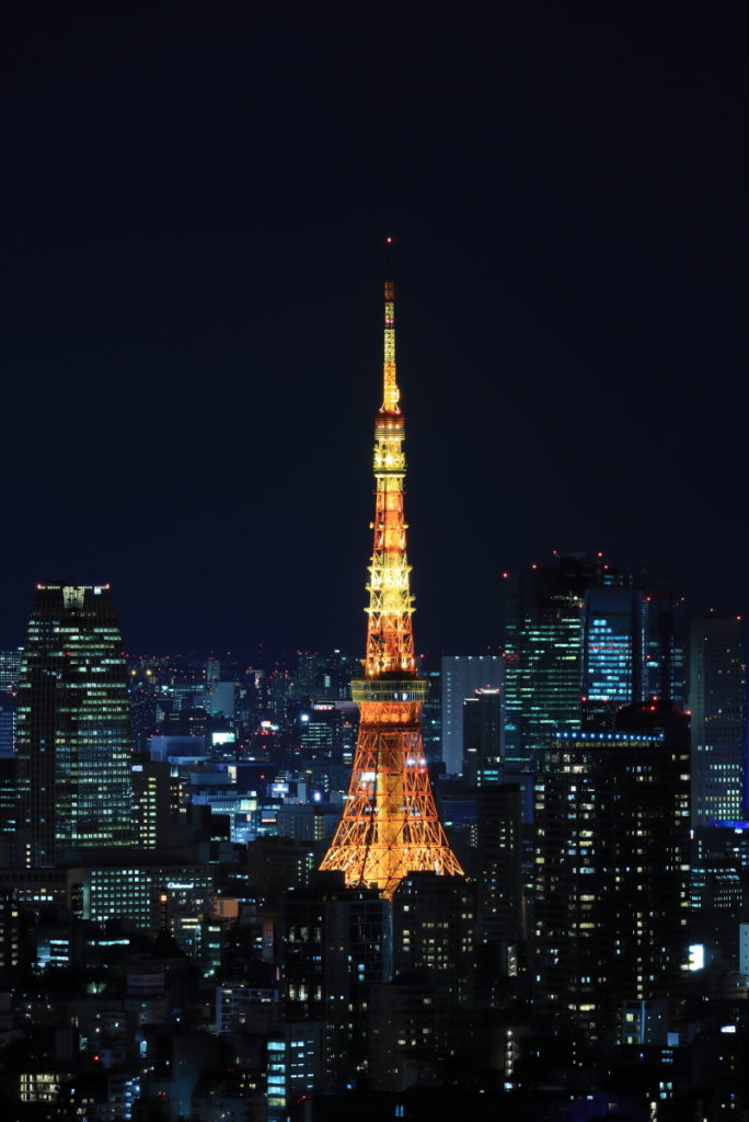 トラベル三脚で撮影した東京タワーの夜景