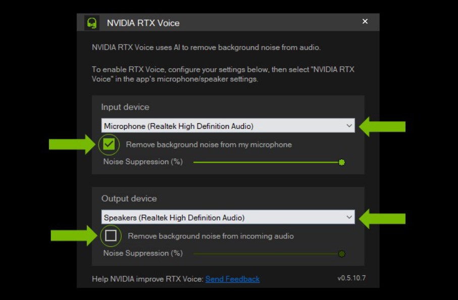 NVIDIA RTX Voiceの設定
