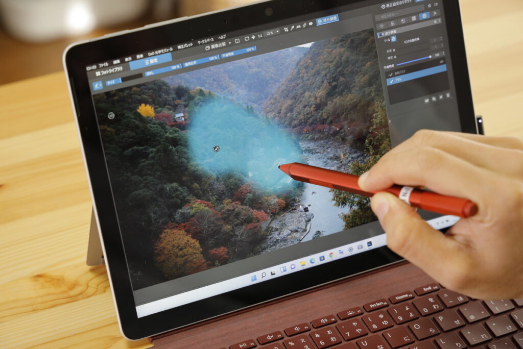 Surface Go 3とタッチペンで写真の編集　部分補正