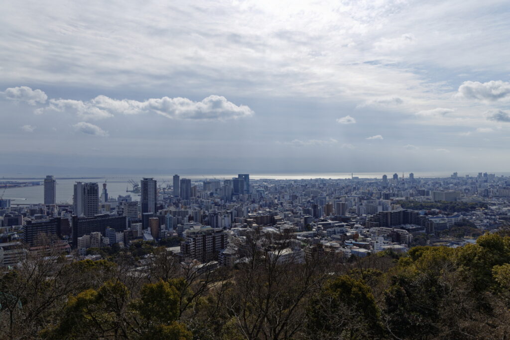 ビーナスブリッジから見る神戸の街並み・景色