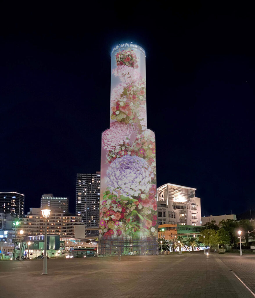 ポートタワープロジェクションマッピングのイメージ　「神戸ウォーターフロント アートプロジェクト」