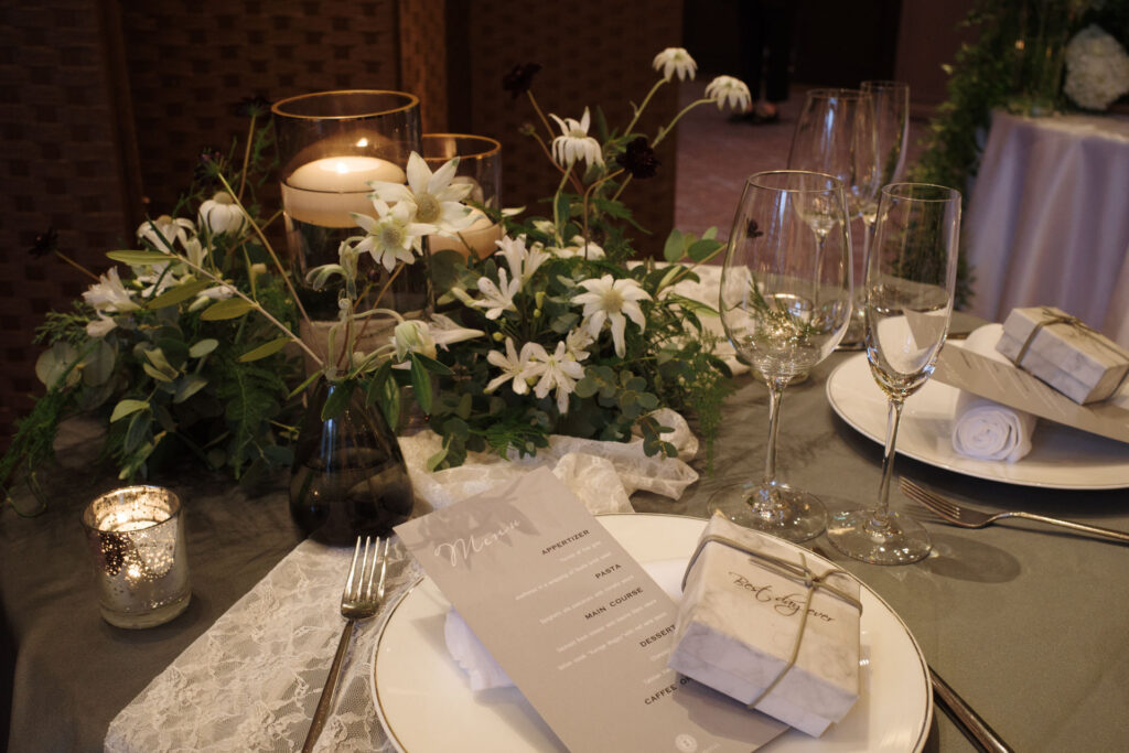 テーブル装花の展示 オリエンタルホテル神戸 アイテムフェア