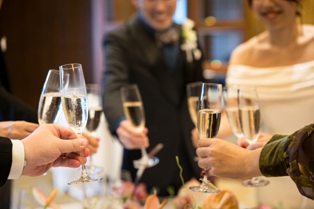 乾杯　オリエンタルホテル神戸　結婚式の披露宴 ロイヤルボールルームイースト