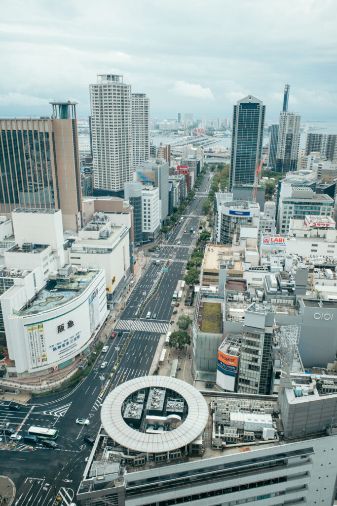 神戸三宮阪急ビル 29階ビューラウンジからの展望景色