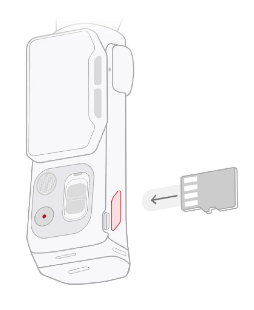 microSDカードをスロットに差し込む向きを示した図